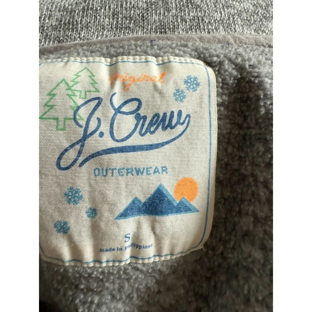 J.Crew Kids‎ Full Zip Fleece Vest Heather Grey Navy Blue Green Size Small